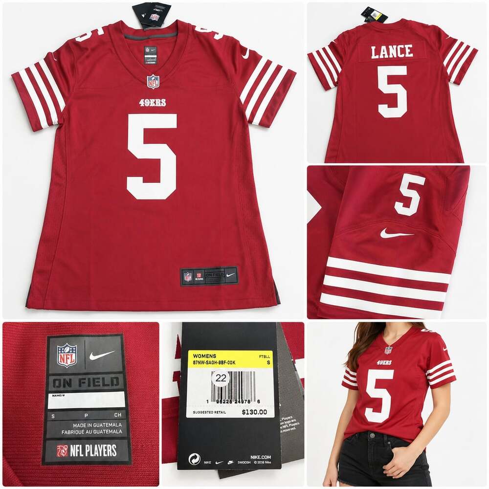 Nike San Francisco 49ers Trey Lance #5 Women's Football Jersey Size S